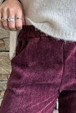 Nuk Stretch Velour Tapered Pant Burgundy /19=